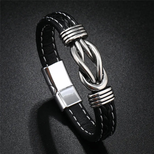 Double Twist Leather Rope Bracelet