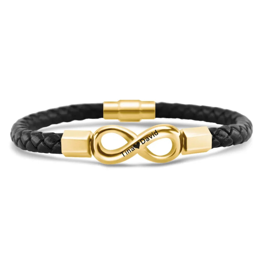 Personalized Infinite Leather Bracelet