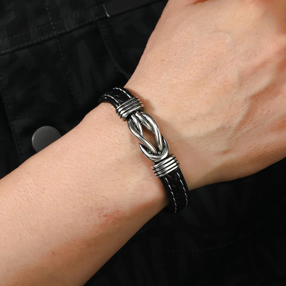 Double Twist Leather Rope Bracelet