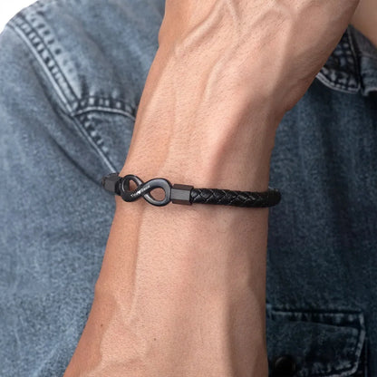 Personalized Infinite Leather Bracelet