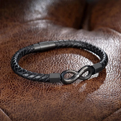 Personalized Infinite Leather Bracelet