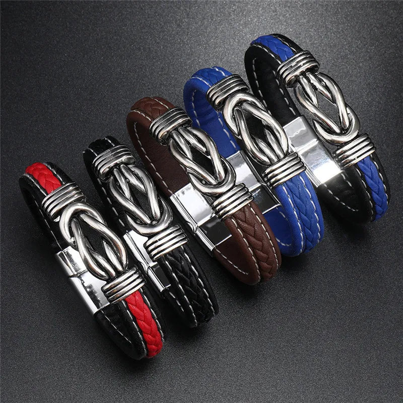 Double Twist Leather Rope Bracelet
