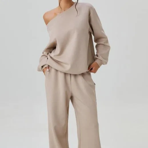 Wide-Leg Pants Two-Piece Set