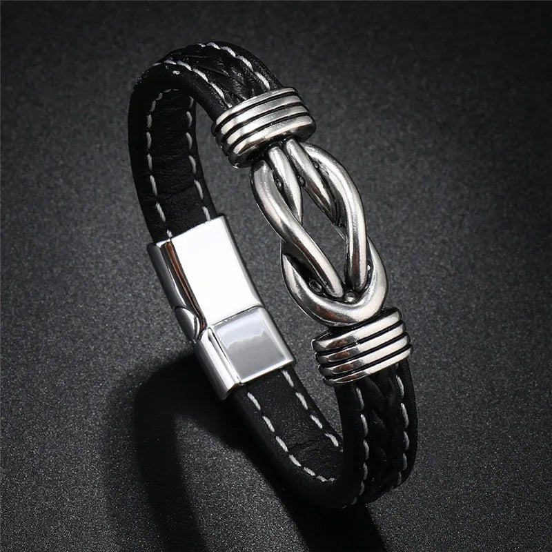 Double Twist Leather Rope Bracelet
