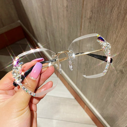 Women's Rimless Diamond Sunglasses