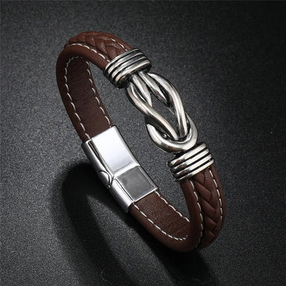 Double Twist Leather Rope Bracelet