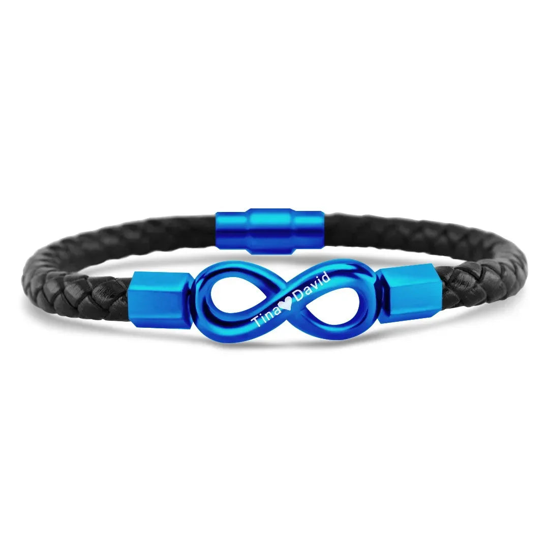 Personalized Infinite Leather Bracelet