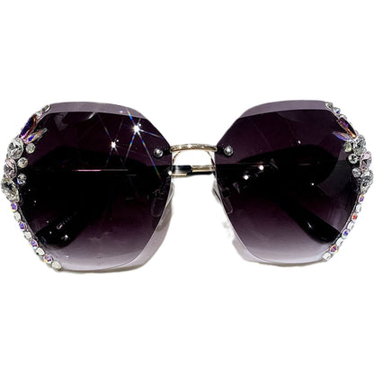 Women's Rimless Diamond Sunglasses
