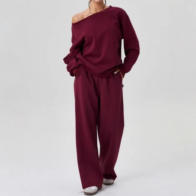 Wide-Leg Pants Two-Piece Set