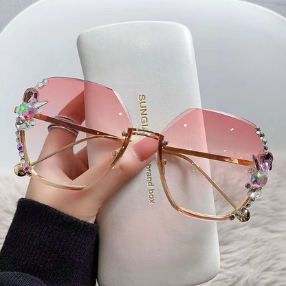 Women's Rimless Diamond Sunglasses