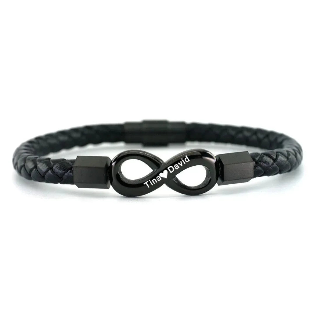 Personalized Infinite Leather Bracelet