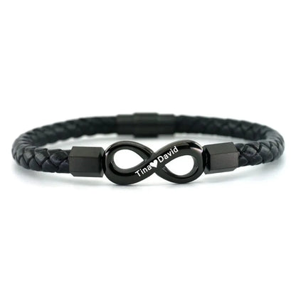 Personalized Infinite Leather Bracelet