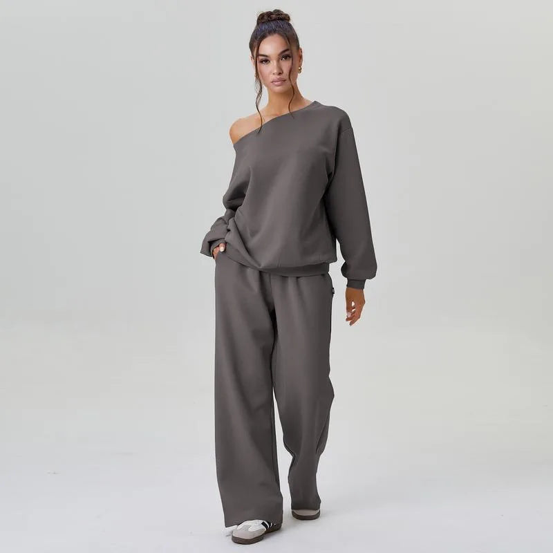 Wide-Leg Pants Two-Piece Set