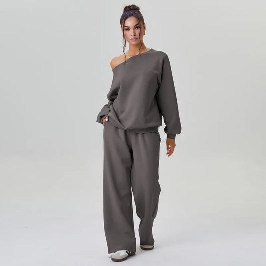 Wide-Leg Pants Two-Piece Set