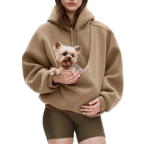 Hoodie Sweatshirt With Pet Pocket