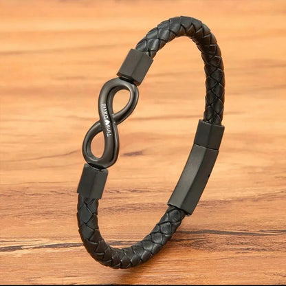 Personalized Infinite Leather Bracelet