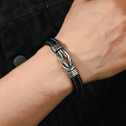 Double Twist Leather Rope Bracelet